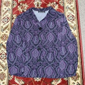 purple paisley casual blazer jacket
